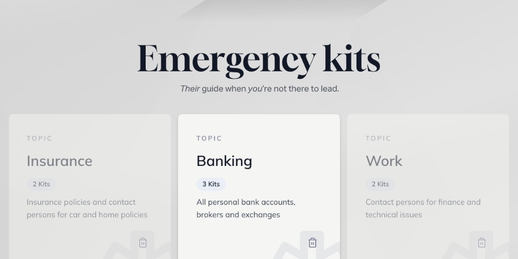 Neu: Emergency kits