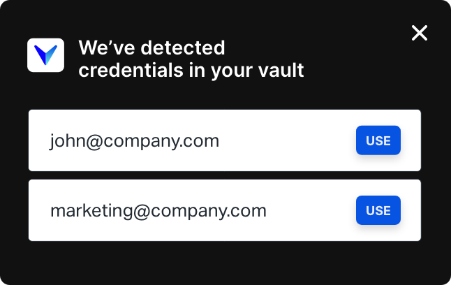 Browser extension detecting available logins