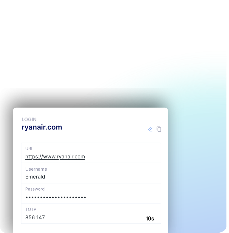 Password manager interface